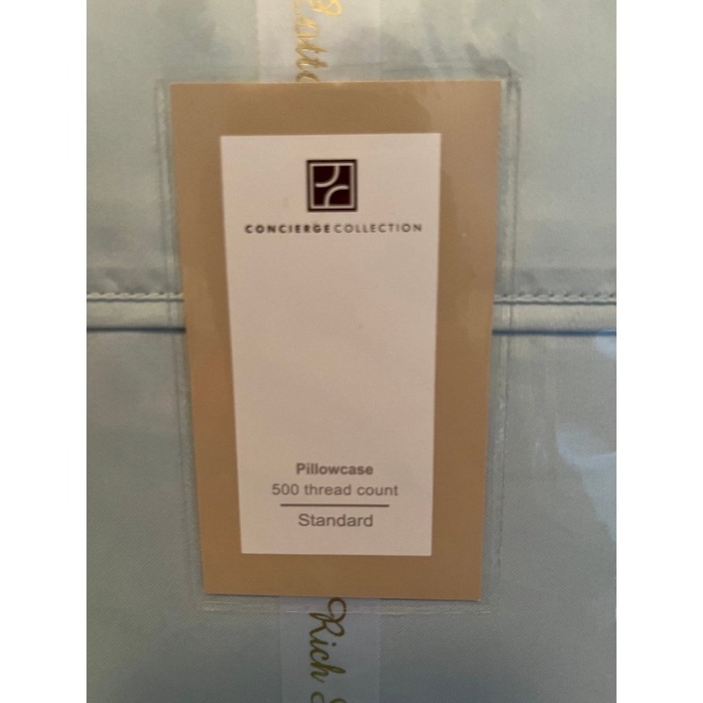 New Concierge Collection King Pillowcases 21x40 Pastel blue Cotton/Poly Sateen